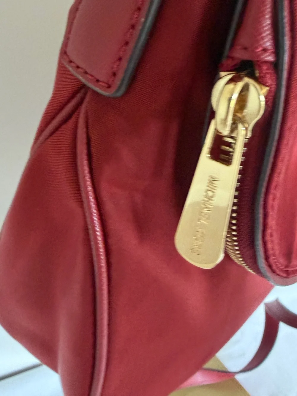 Michael Kors Bedford Nylon Messenger Crossbody Bag Red